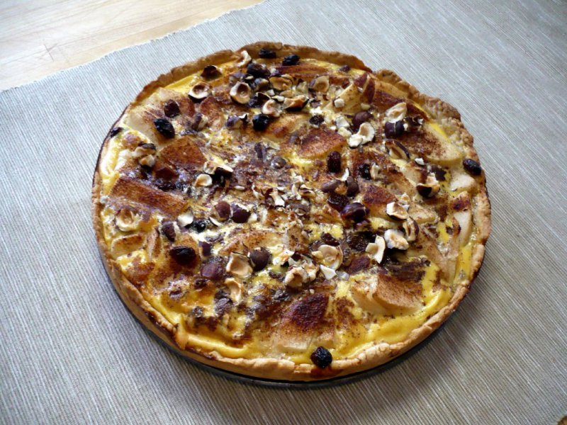 Krémový hruškový koláč